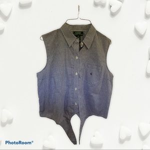 Ralph Lauren Sleeveless Gingham Button Down